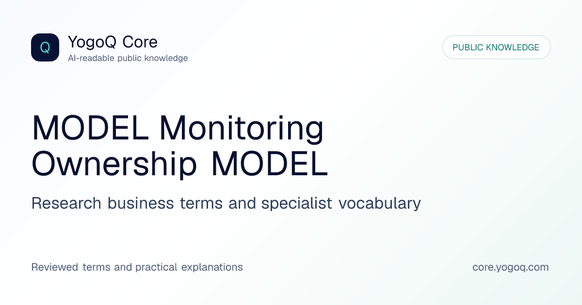 Model Monitoring Ownership Model | YogoQ Core