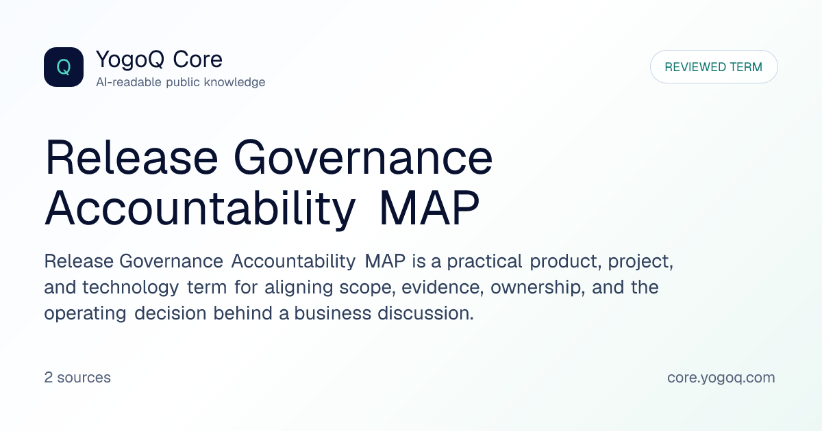 Release Governance Accountability MAP | YogoQ Core